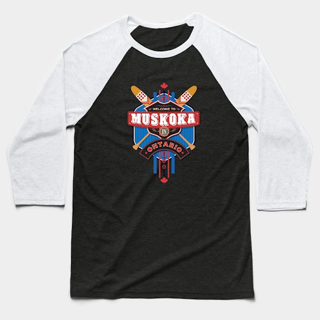 Muskoka crest Baseball T-Shirt by DavidLoblaw